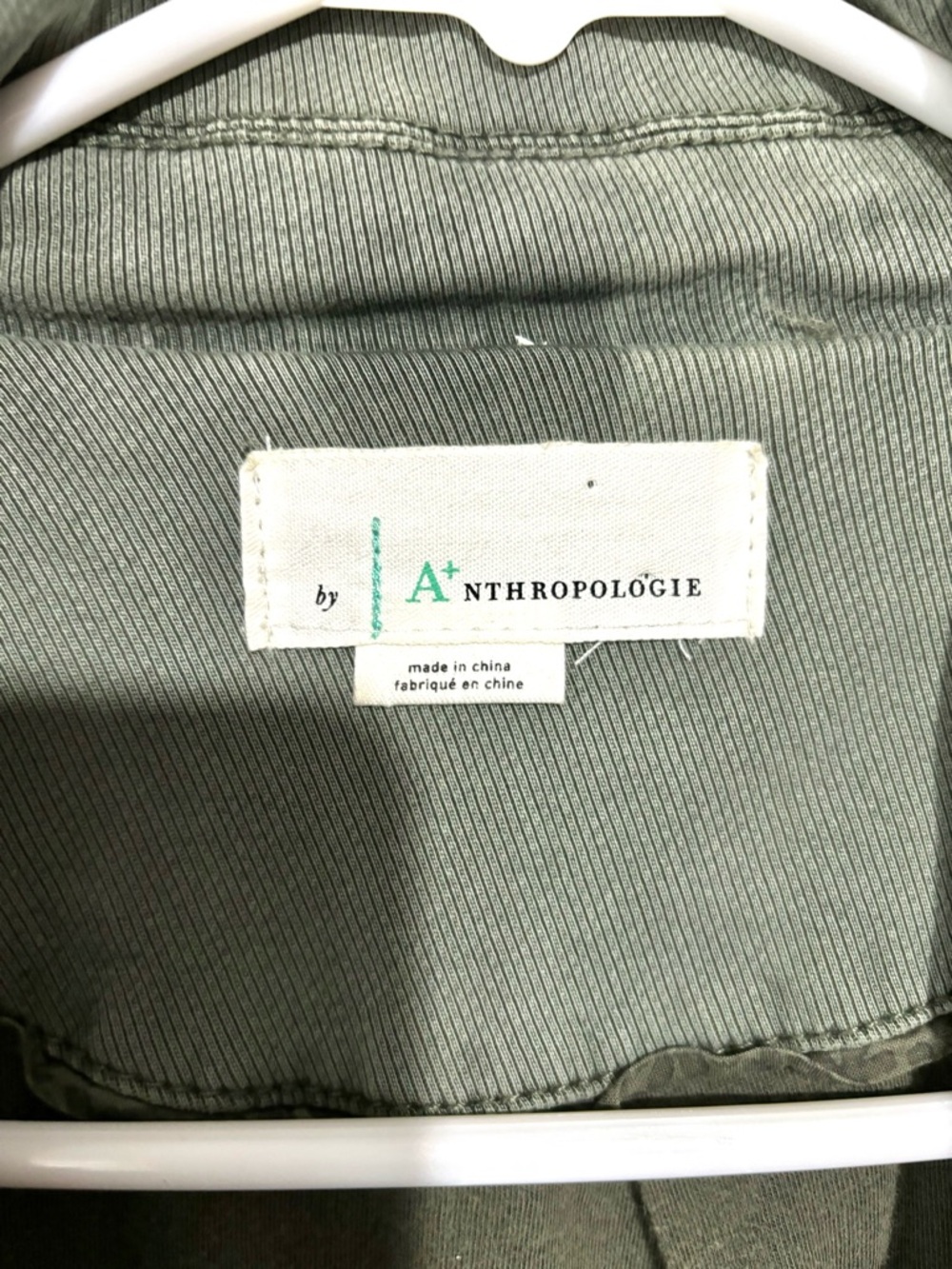 Anthropologie Washed Sage Green Utility Moto Jacket - Picture 5 of 10